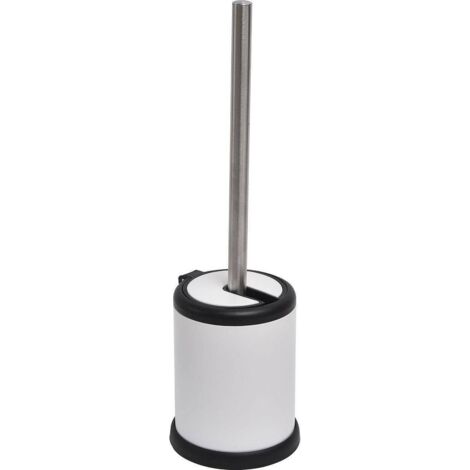 Toilettenbürste aus metall mit aufklappbarem deckel - weiss matt - Tendance
