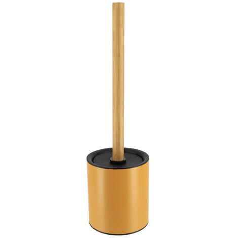 Toilettenbürste aus metall mit bambusstange - bambus-senf - Tendance