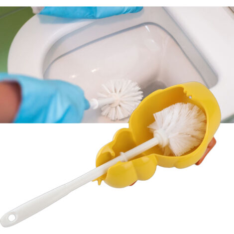 Toilettenbürsten-Set „Kleine gelbe Ente“ für hygienische Reinigung, komplette Bürste mit ABS-Kunststoff-Sockel, umweltfreundlich für Zuhause, Wohnung, Wohnmobil, dekoratives Geschenk