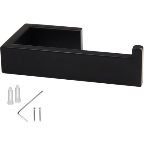 Toilettenpapierhalter 14,5 cm, schwarz, Wandmontage, Edelstahl 304, gebürstet, für Bad und Küche