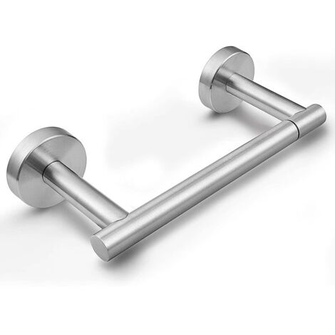 Toilettenpapierhalter aus gebürstetem Silber, 21 x 9 x 5 cm, 1 Doppelsäule, drehbarer Toilettenpapierhalter, bewegliche Wandhalterung aus Edelstahl