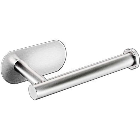 Toilettenpapierhalter aus gebürstetem Silber, Toilettenpapierhalter aus Edelstahl, rostfrei, Badezimmer-Toilettenpapierhalter, selbstklebender Toilettenpapierhalter, Wandhalterung