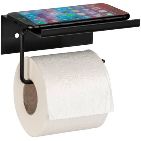 Toilettenpapierhalter aus Metall mit Ablage DESULO