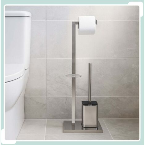 Toilettenpapierhalter aus metall mit burste und aufbewahrung