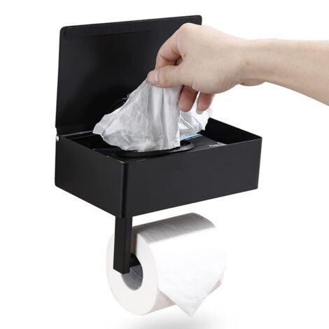 Toilettenpapierhalter aus Metall mit Feuchttuchspender, Wandregal zur Aufbewahrung im Badezimmer
