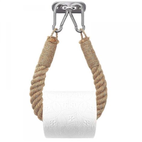 Toilettenpapierhalter, Handtuchhalter aus Hanfseil für Bad und Küche. Toilettenpapierhalter. Toilettenpapierrollenhalter.