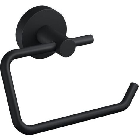 Toilettenpapierhalter, Mattschwarz – Abroller ohne Abdeckung für moderne und industrielle Badezimmer – Ohne Bohren – 99 mm x 140 mm x 53 mm