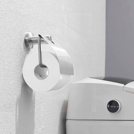 Toilettenpapierhalter mit Deckel, gebürsteter Toilettenpapierhalter, Edelstahldraht, zur Wandmontage