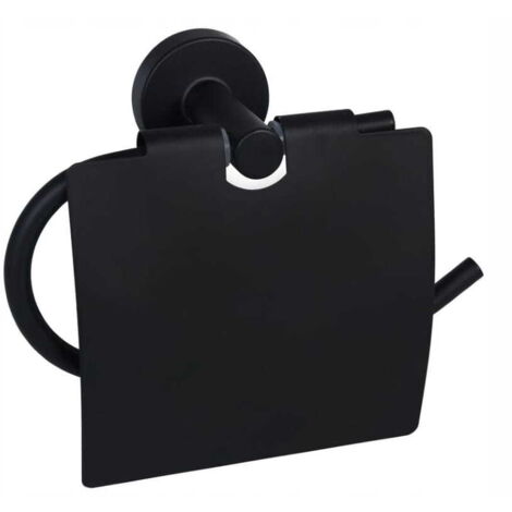 Toilettenpapierhalter mit Klappe, schwarz