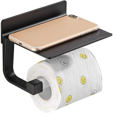 Toilettenpapierhalter, Wandmontage, Toilettenpapierhalter, Toilettenpapierhalter, schwarzes Metall