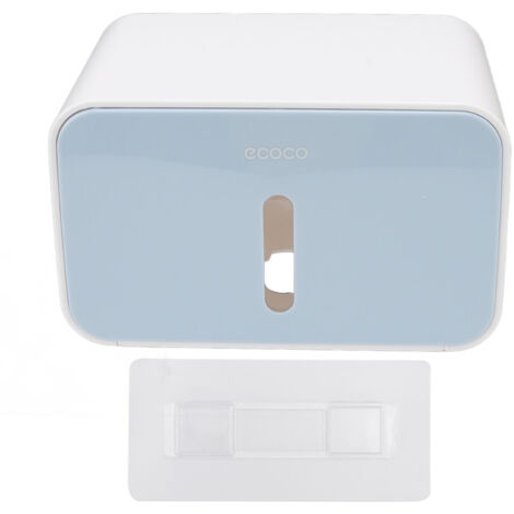 Toilettenpapierhalter, wasserdicht, blau, Wandmontage, kein Bohren erforderlich, PS/ABS, 21 cm – 3-teiliges Set