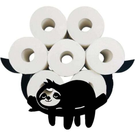 Toilettenpapierrollenhalter aus Metall in Faultierform, Wandmontage, Toilettenpapieraufbewahrung für Papierrollen, Toilette