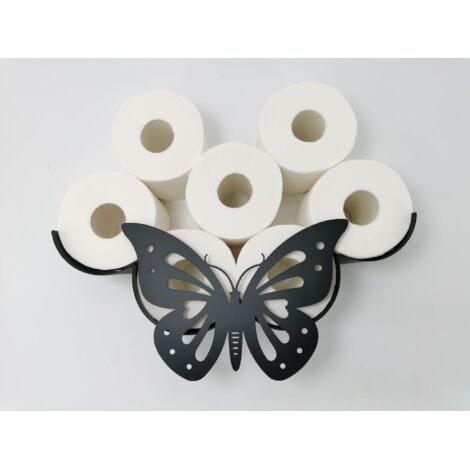 Toilettenpapierrollenhalter aus Metall – Mattschwarz, im Tier-Design