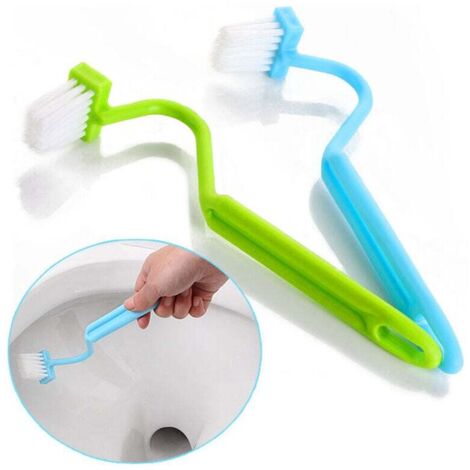 Toilettenreinigungsbürste aus Kunststoff, gebogen, für Toilette, Küche, Waschbecken, Badezimmer, 2 Stück