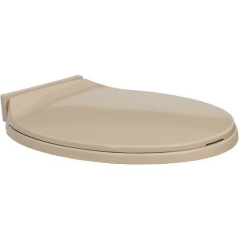 Toilettensitz mit Absenkautomatik Beige Oval vidaXL