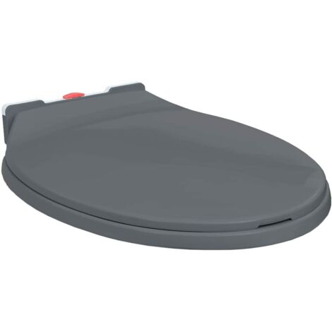 Toilettensitz mit Absenkautomatik Quick-Release Grau Oval
