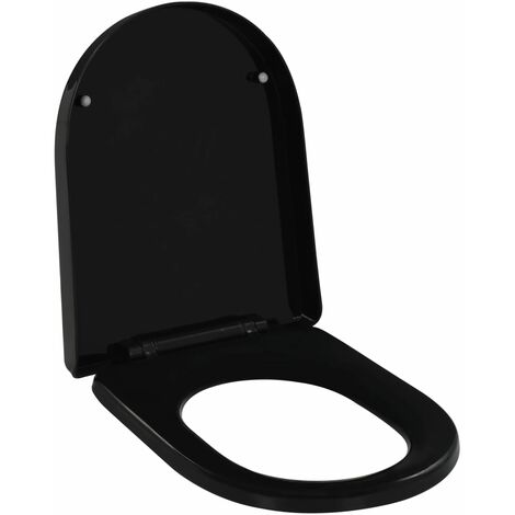 Toilettensitz mit Absenkautomatik und Quick-Release Schwarz