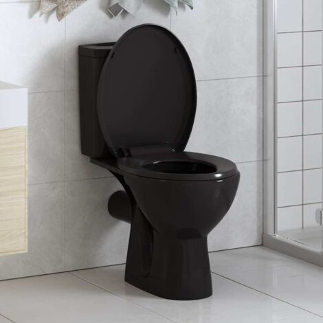 Toilettensitz mit Absenkautomatik und Quick-Release Schwarz