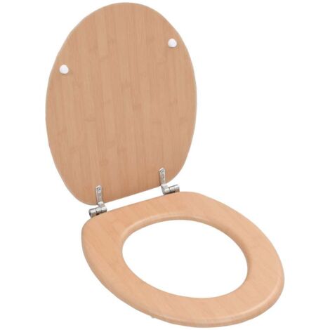 Toilettensitz mit Deckel MDF Bambus-Design