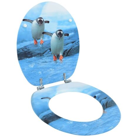 Toilettensitz mit Deckel MDF Pinguin-Design