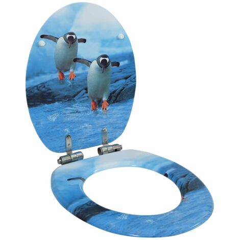 Toilettensitz mit Soft-Close-Deckel MDF Pinguin-Design