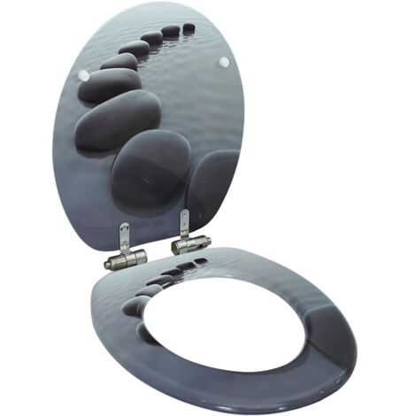 Toilettensitz mit Soft-Close-Deckel MDF Stein-Design