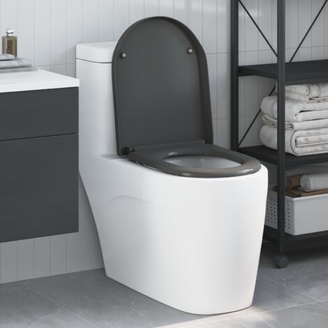 Toilettensitz Quick Release Absenkautomatik Duroplast Anthrazit vidaXL916315