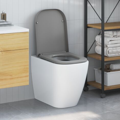 Toilettensitz Quick Release Absenkautomatik Duroplast Grau vidaXL736241