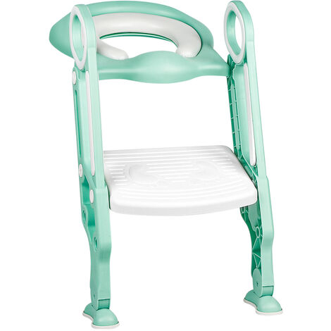 Toilettentrainer Toilettensitz Kinder-Töpfchen Sitz für Toiletten Klappbarer Toilettensitz für Kinder (PVC-Kissen) hellgrün