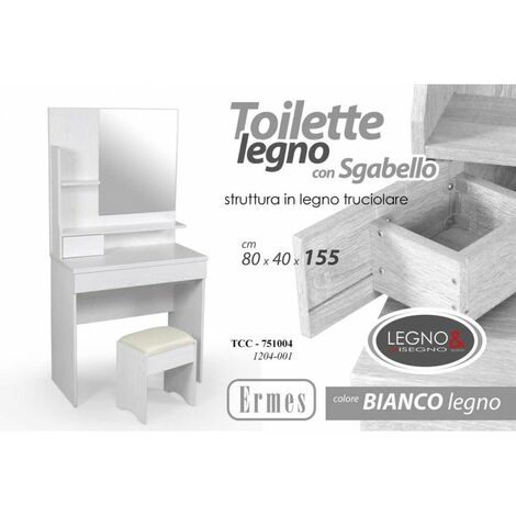Toilettes blanches modernes avec tabouret de maquillage