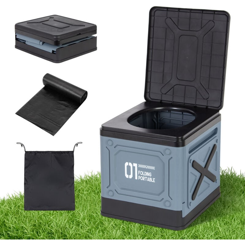 Leogreen - Toilettes de Camping Pliables avec Sac de Rangement et 12 Sacs Poubelles, Toilette Portable Voiture, wc Portable Toilette Seche