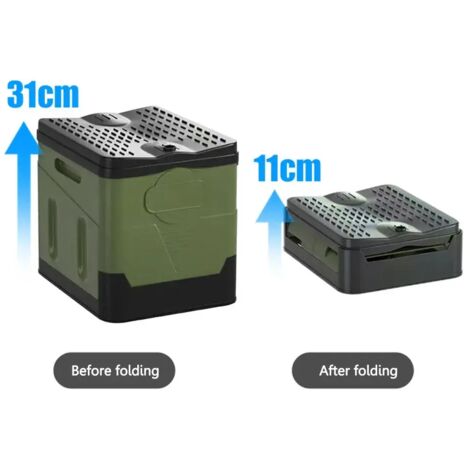 Toilettes portables (vert armée) pour voiture, seau poubelle, voyage, camping, toilettes pliables pour urgence, autonomie, pour adultes et enfants