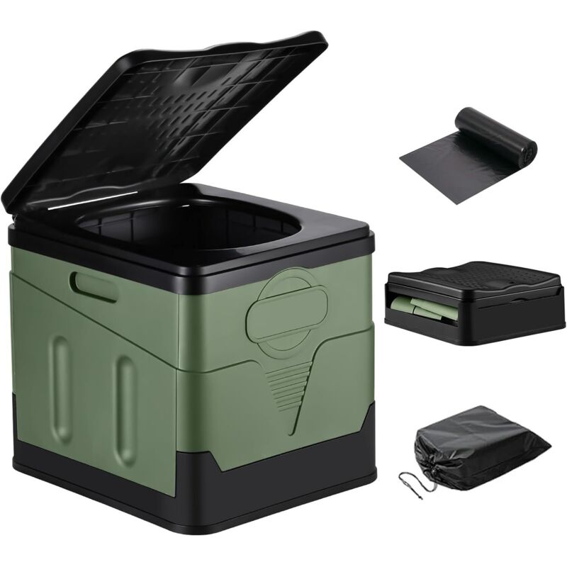 Toilettes portatives de Camping,Toilettes portatives Pliantes avec Le Couvercle, pour Adultes Toilettes extérieures de Seau de Camping Plage