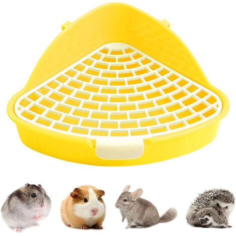 Toilettes pour petits animaux avec crochet et triangle anti-éclaboussures pour hamster et chinchilla (2024)