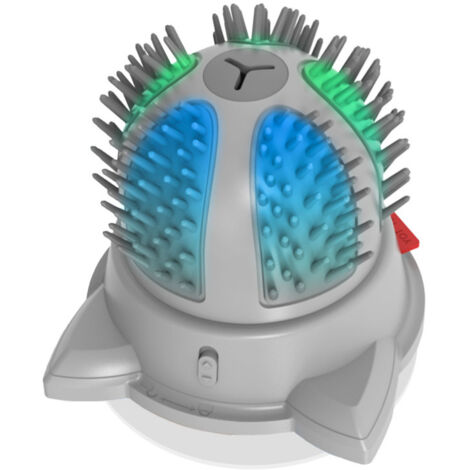 Toiletteur automatique pour chat, masseur intelligent, brosse autonettoyante, peigne rotatif à 2 vitesses avec lumière LED à couleurs changeantes et jouet interactif à l'herbe à chat