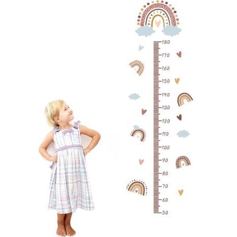 Toise Murale Enfant Règle Hauteur Murale Diagramme Taille Enfants Diagramme De Croissance De BéBé Autocollant Mural Enfant Sticker Mural PVC Décoration Murale Amovible chambre enfant 50 à 180 CM