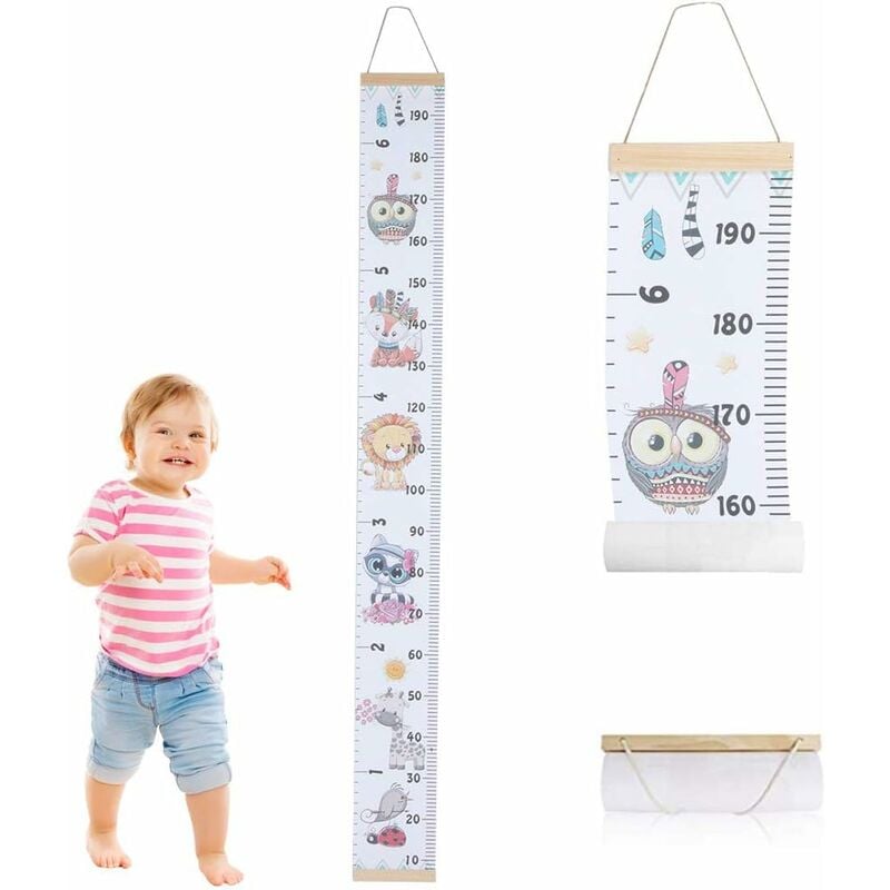 Toise Murale Enfante Règle Graduée pour Toise Tableau de Croissance Stickers Autocollants Chambre d'Enfants Décoration Murale (4) Fei Yu