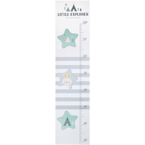 Toise Murale - ÉTOILES - Motifs Étoile - Graduations - Blanc et Bleu