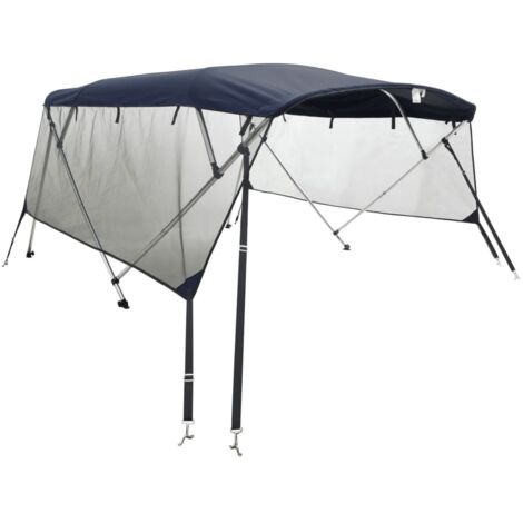 Toit bimini à 4 arceaux parois en maille 243x(185-198)x137 cm CFW987378