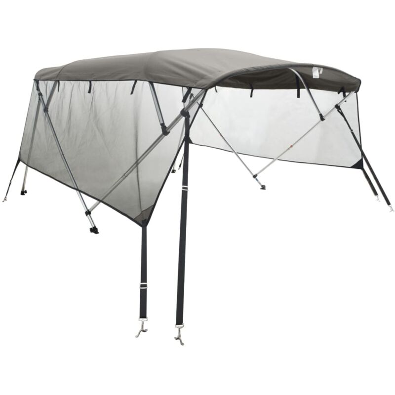 Vidaxl - Toit bimini à 3 arceaux parois en maille 183x(154-167)x137 cm Anthracite et noir