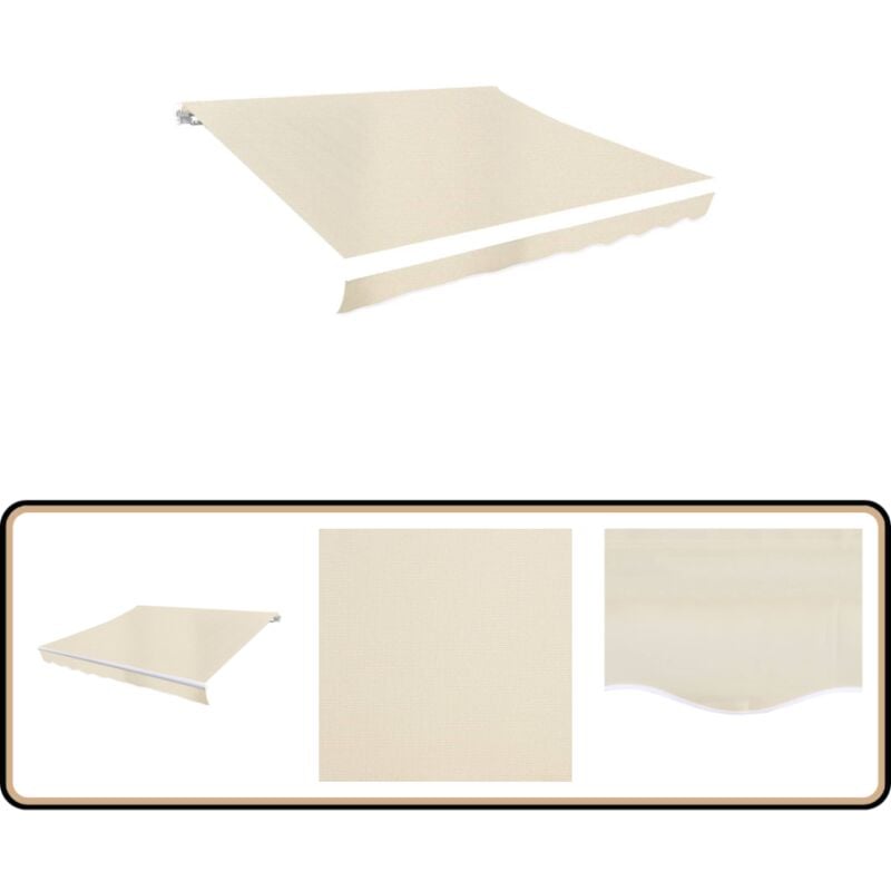 Vidaxl - Toit d'auvent Toile Crème 4x3 m (Cadre non inclus) - Toiture D'extérieur - Auvent Pliable - Parasol - Abri Solaire - Protection Solaire
