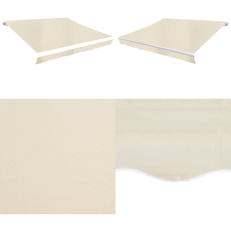 Vidaxl - Toit d'auvent Toile Crème 4x3 m (Cadre non inclus) - Toiture D'extérieur - Auvent Pliable - Parasol - Abri Solaire - Protection Solaire