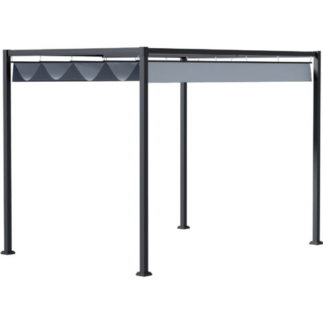Toit de pergola solaire autoportant réglable 4 × 3 m, gris foncé
