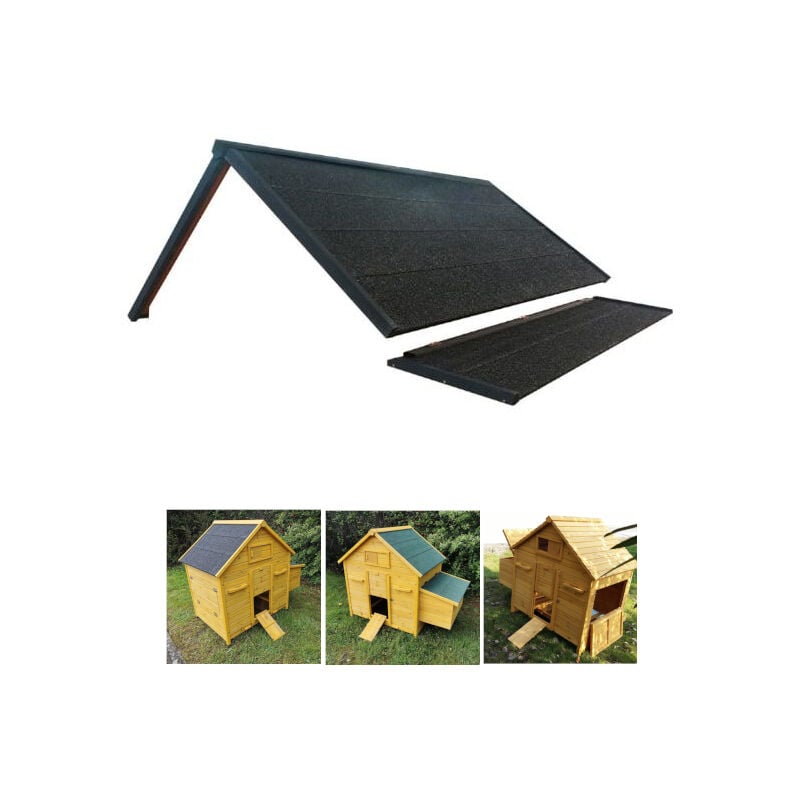 Toit De Poulailler Bassette Xl 6 à 8 Poules Noir