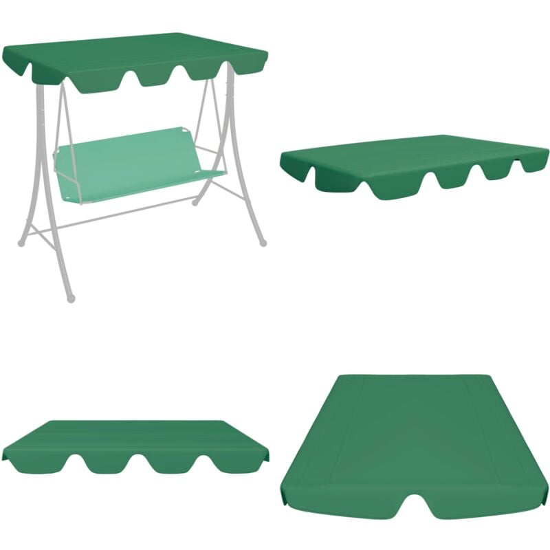 Toit de rechange de balançoire vert 188/168x145/110 cm - toit de remplacement - toits de remplacement - Home & Living - Vert