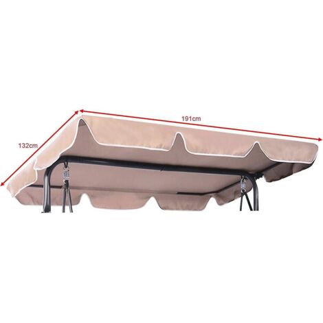 toit De Rechange Pour Balancelle De Jardin Anti-uv, Toit Balancelle En Tissu Oxford Impermable 600d Impermable Avec Largeur De Bord 12cm Dimension