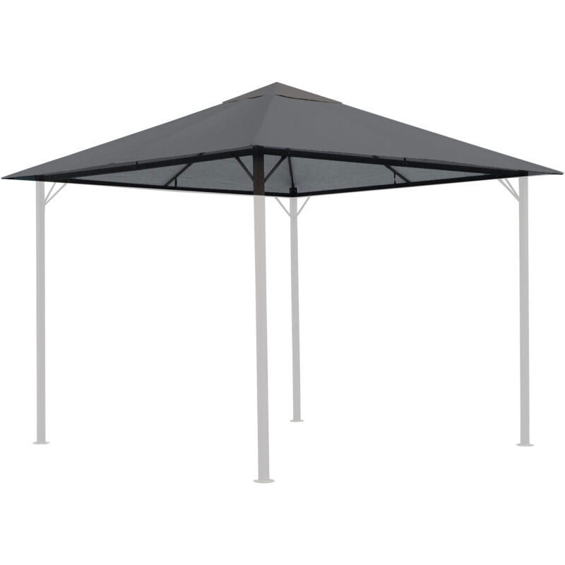 Quick-star - Ersatzdach Für Garten Pavillon 3x3m Grau Ral 7012 Pavillondach Ersatzbezug