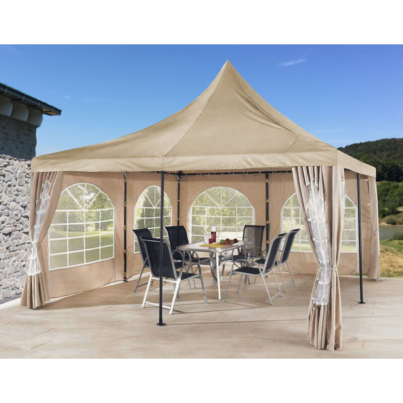 Quick-star - Toit de remplacement 4x4m pour Lounge Pavilion Sahara Beige