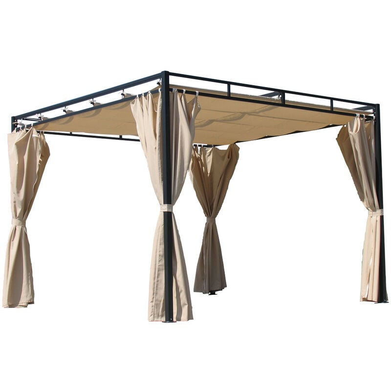 Quick-star - Toit de remplacement adapté pour la pergola à toit plat Firenze 3x3m Beige