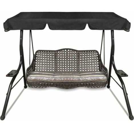 Toit De Remplacement Pour Balancelle - Tissu Oxford Imperméable UV - Compatible Avec Balancelle Extérieure 3 Places - 1 Pièce